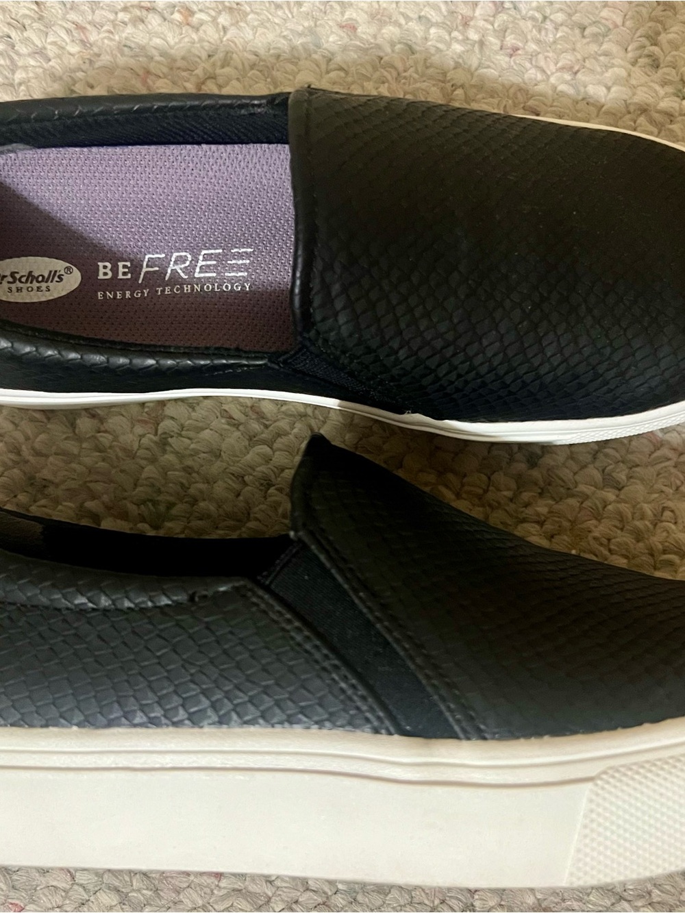 Dr. Scholl's Black Slip-On Sneakers with White Sole Size 6.5M